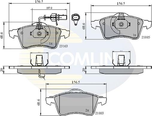 Comline CBP1852 - Bremžu uzliku kompl., Disku bremzes adetalas.lv