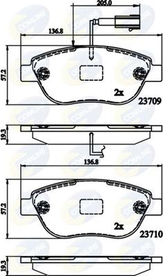 Comline CBP12140 - Bremžu uzliku kompl., Disku bremzes adetalas.lv