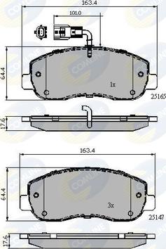 Comline CBP12106 - Bremžu uzliku kompl., Disku bremzes adetalas.lv