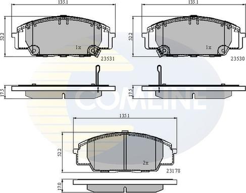 Comline CBP3947 - Bremžu uzliku kompl., Disku bremzes adetalas.lv