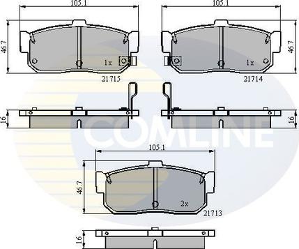 Comline CBP3955 - Bremžu uzliku kompl., Disku bremzes adetalas.lv