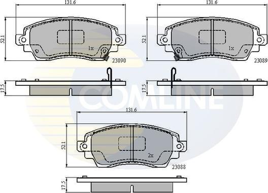 Comline CBP3908 - Bremžu uzliku kompl., Disku bremzes adetalas.lv