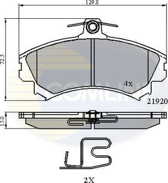 Comline CBP3462 - Bremžu uzliku kompl., Disku bremzes adetalas.lv