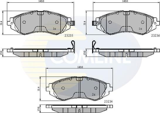 Comline CBP3435 - Bremžu uzliku kompl., Disku bremzes adetalas.lv