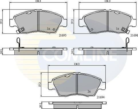 Comline CBP3555 - Bremžu uzliku kompl., Disku bremzes adetalas.lv