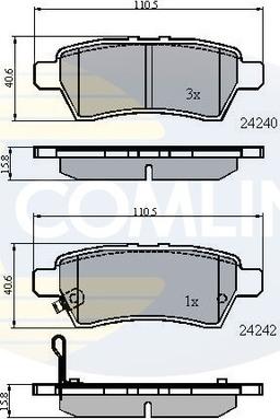 Comline CBP31518 - Bremžu uzliku kompl., Disku bremzes adetalas.lv