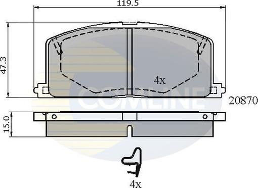 Comline CBP3163 - Bremžu uzliku kompl., Disku bremzes adetalas.lv