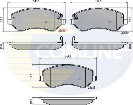 Comline CBP31162 - Bremžu uzliku kompl., Disku bremzes adetalas.lv