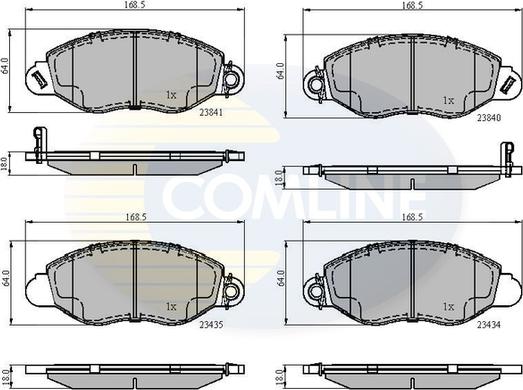 Comline CBP31107 - Bremžu uzliku kompl., Disku bremzes adetalas.lv