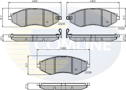 Comline CBP31188 - Bremžu uzliku kompl., Disku bremzes adetalas.lv