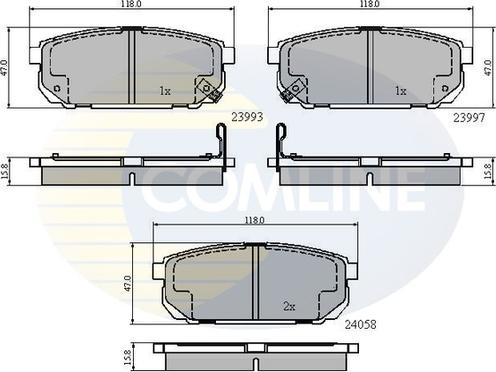 Comline CBP31288 - Bremžu uzliku kompl., Disku bremzes adetalas.lv