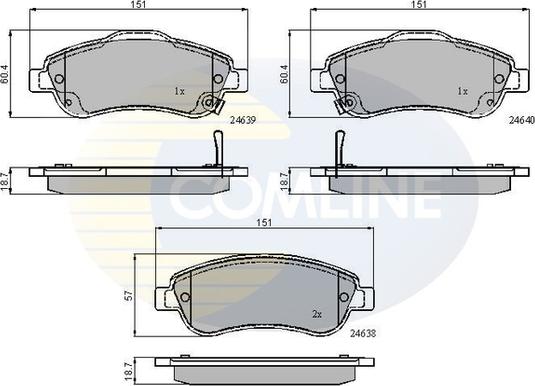 Comline CBP31705 - Bremžu uzliku kompl., Disku bremzes adetalas.lv