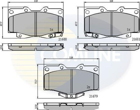 Comline CBP3333 - Bremžu uzliku kompl., Disku bremzes adetalas.lv