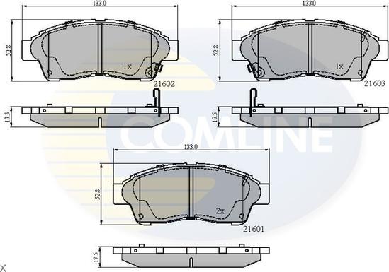 Comline CBP3260 - Bremžu uzliku kompl., Disku bremzes adetalas.lv