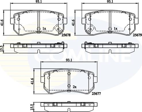 Comline CBP32276 - Bremžu uzliku kompl., Disku bremzes adetalas.lv