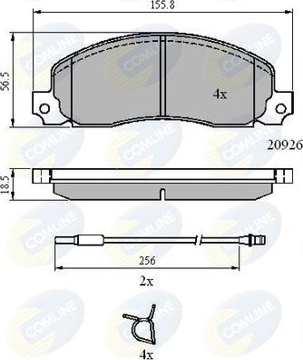 Comline CBP21048 - Bremžu uzliku kompl., Disku bremzes adetalas.lv