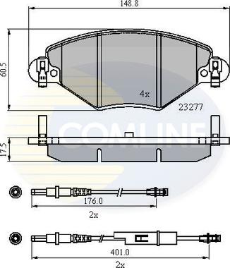 Comline CBP21120 - Bremžu uzliku kompl., Disku bremzes adetalas.lv