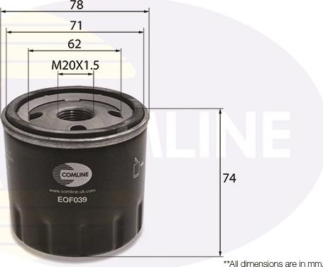 Comline EOF039 - Eļļas filtrs adetalas.lv