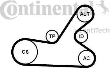 Continental 6PK1145K3 - Ķīļrievu siksnu komplekts adetalas.lv