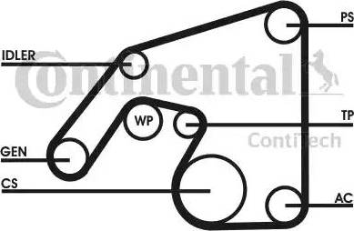 Continental 6PK2390D1 - Ķīļrievu siksnu komplekts adetalas.lv