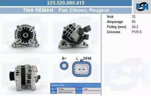 PSH 225.520.080.415 - Ģenerators adetalas.lv