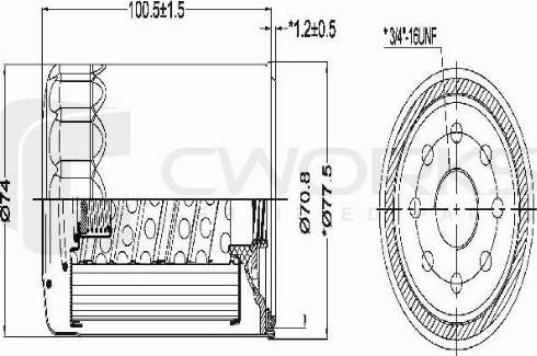 Cworks B110G0085 - Eļļas filtrs adetalas.lv