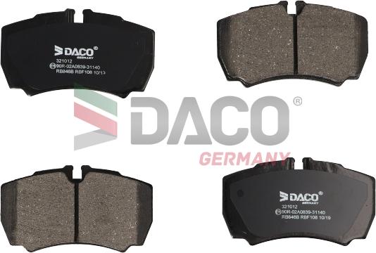 DACO Germany 321012 - Bremžu uzliku kompl., Disku bremzes adetalas.lv