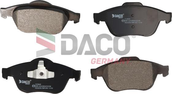 DACO Germany 323949 - Bremžu uzliku kompl., Disku bremzes adetalas.lv