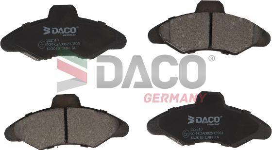 DACO Germany 322518 - Bremžu uzliku kompl., Disku bremzes adetalas.lv