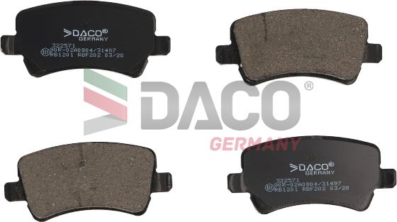 DACO Germany 322571 - Bremžu uzliku kompl., Disku bremzes adetalas.lv