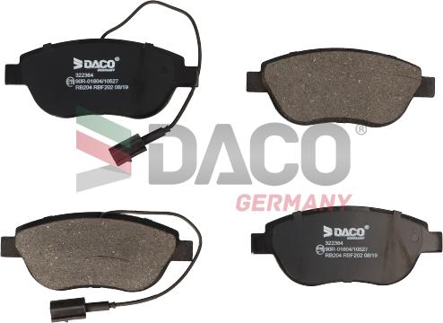 DACO Germany 322364 - Bremžu uzliku kompl., Disku bremzes adetalas.lv