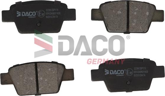 DACO Germany 322366 - Bremžu uzliku kompl., Disku bremzes adetalas.lv