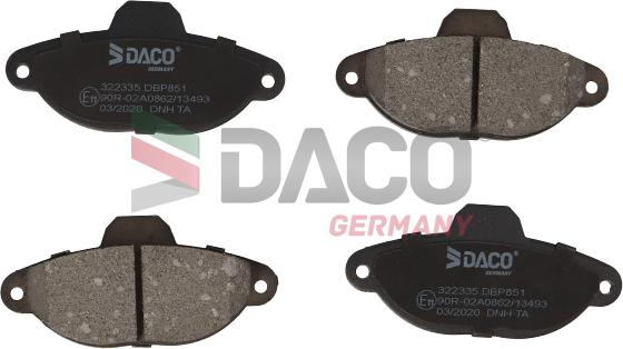 DACO Germany 322335 - Bremžu uzliku kompl., Disku bremzes adetalas.lv