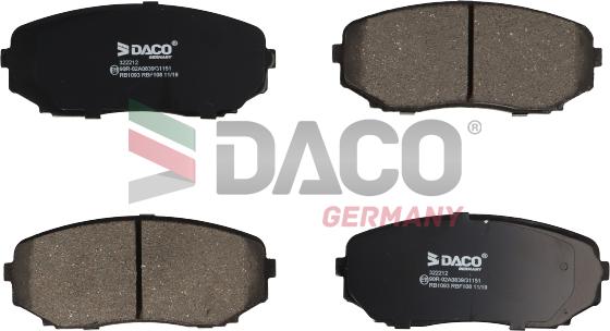 DACO Germany 322212 - Bremžu uzliku kompl., Disku bremzes adetalas.lv