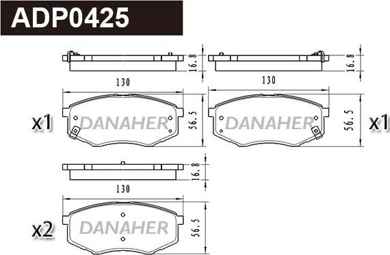 Danaher ADP0425 - Bremžu uzliku kompl., Disku bremzes adetalas.lv