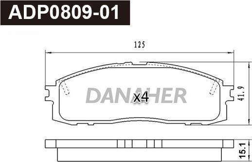 Danaher ADP0809-01 - Bremžu uzliku kompl., Disku bremzes adetalas.lv