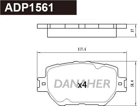 Danaher ADP1561 - Bremžu uzliku kompl., Disku bremzes adetalas.lv