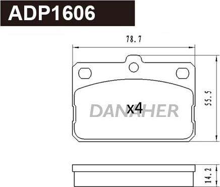 Danaher ADP1606 - Bremžu uzliku kompl., Disku bremzes adetalas.lv