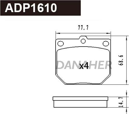 Danaher ADP1610 - Bremžu uzliku kompl., Disku bremzes adetalas.lv