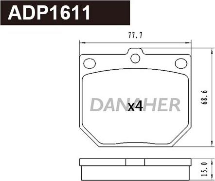 Danaher ADP1611 - Bremžu uzliku kompl., Disku bremzes adetalas.lv