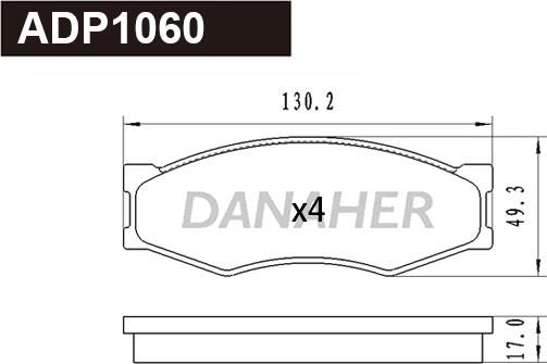 Danaher ADP1060 - Bremžu uzliku kompl., Disku bremzes adetalas.lv