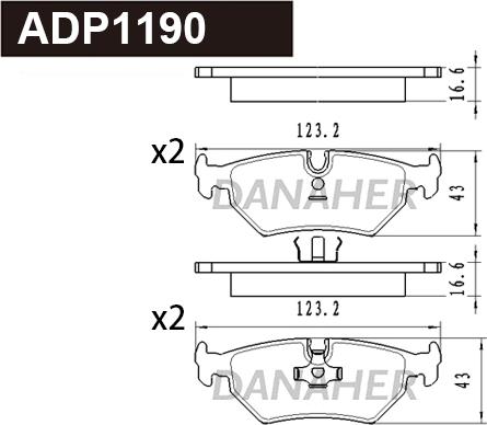 Danaher ADP1190 - Bremžu uzliku kompl., Disku bremzes adetalas.lv