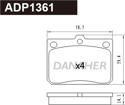 Danaher ADP1361 - Bremžu uzliku kompl., Disku bremzes adetalas.lv