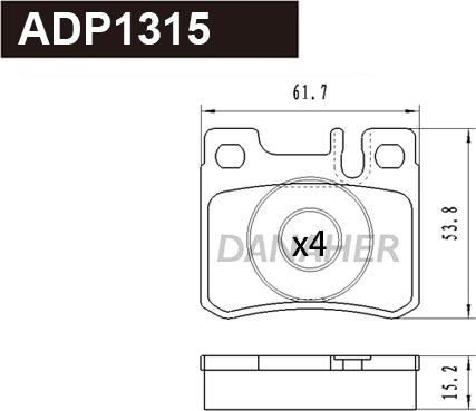 Danaher ADP1315 - Bremžu uzliku kompl., Disku bremzes adetalas.lv