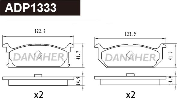 Danaher ADP1333 - Bremžu uzliku kompl., Disku bremzes adetalas.lv