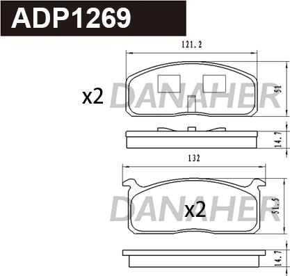 Danaher ADP1269 - Bremžu uzliku kompl., Disku bremzes adetalas.lv