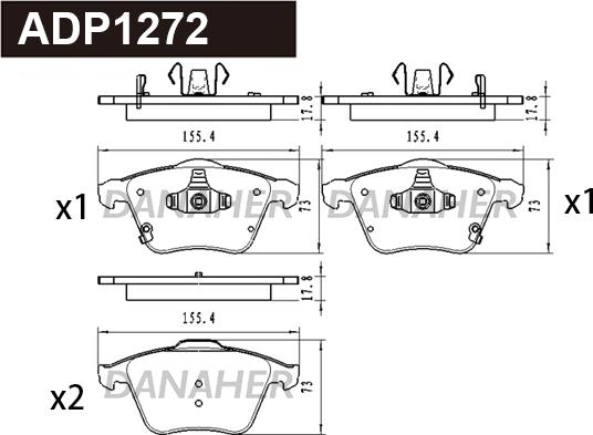 Danaher ADP1272 - Bremžu uzliku kompl., Disku bremzes adetalas.lv