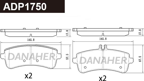 Danaher ADP1750 - Bremžu uzliku kompl., Disku bremzes adetalas.lv