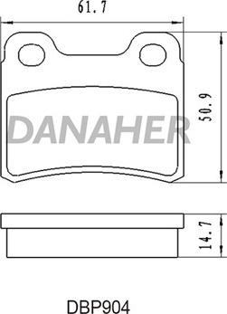 Danaher DBP904 - Bremžu uzliku kompl., Disku bremzes adetalas.lv