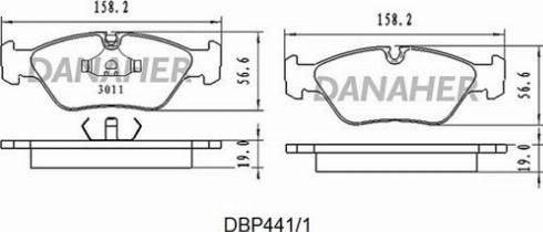 Danaher DBP441/1 - Bremžu uzliku kompl., Disku bremzes adetalas.lv